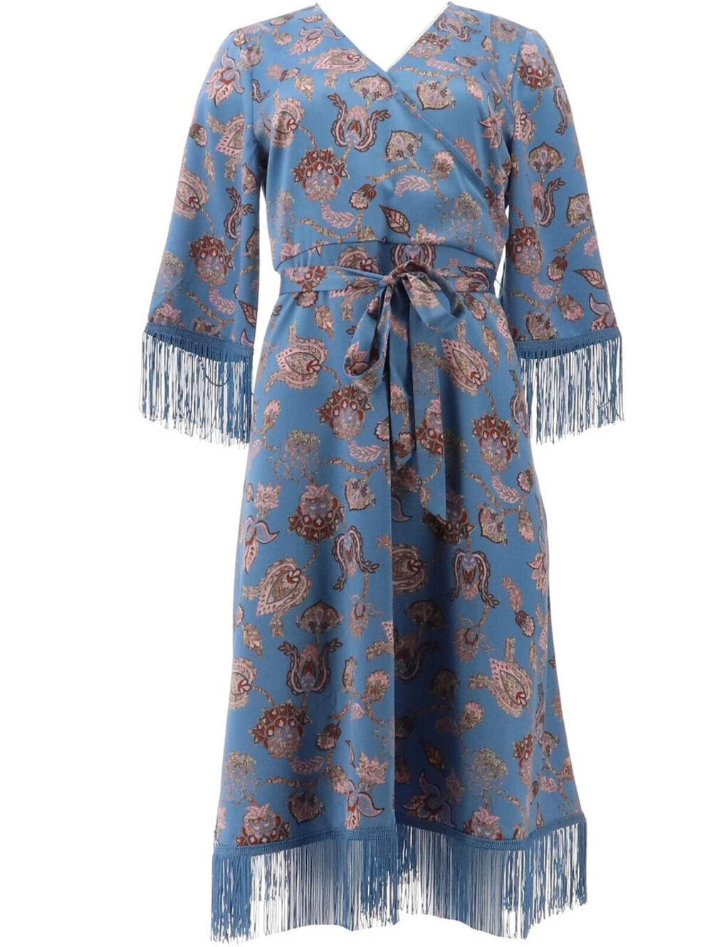 Du Jour Wrap Dress with Fringe Size 4